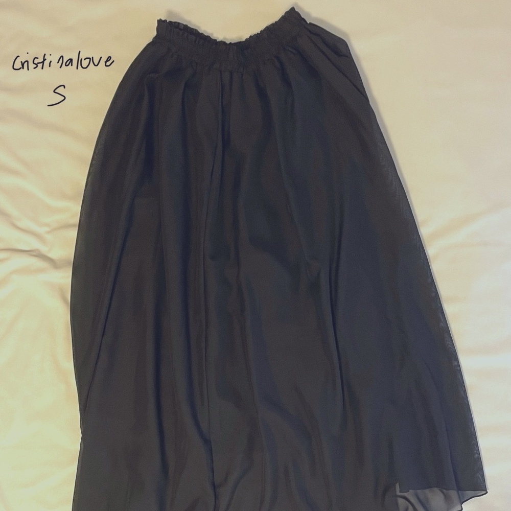 Cristinalove Black Elastic-Waist Maxi Skirt Small